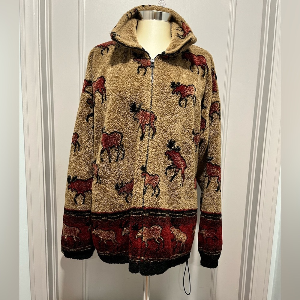 Vintage Natural Reflections MOOSE Full Zip Sherpa
